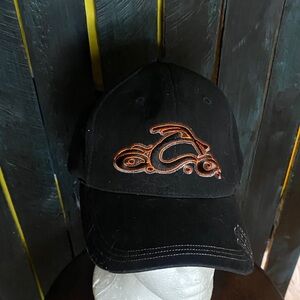 Y2K Orange County Choppers Black Cap with Orange Embroidery flex fit